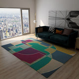 Red and Green Contemporary Rug Polyester Colorblock Abstract Rug Washable Rectangle Rug for Bedroom Purple-Green Clearhalo 'Area Rug' 'Modern' 'Rugs' Rug' 1946587