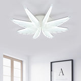 Acrylic Wing Shape Flush Ceiling Light Baby Room Romantic LED Ceiling Lamp in White White Clearhalo 'Ceiling Lights' 'Close To Ceiling Lights' 'Close to ceiling' 'Flush mount' Lighting' 194659