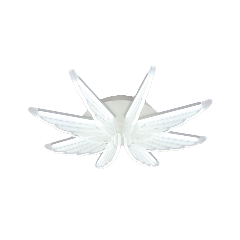 Acrylic Wing Shape Flush Ceiling Light Baby Room Romantic LED Ceiling Lamp in White Clearhalo 'Ceiling Lights' 'Close To Ceiling Lights' 'Close to ceiling' 'Flush mount' Lighting' 194661