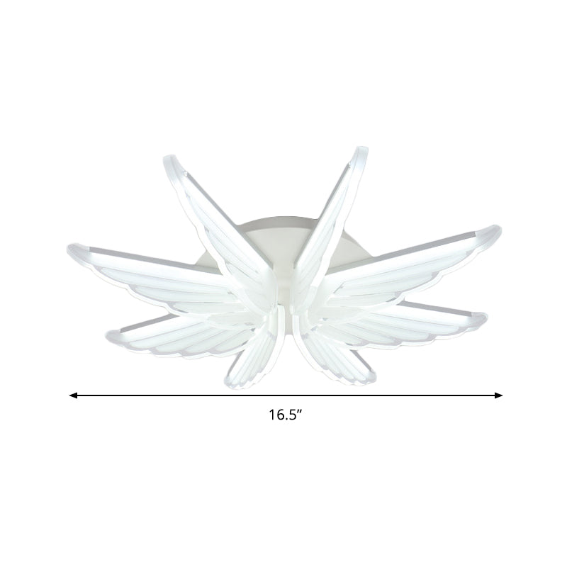 Acrylic Wing Shape Flush Ceiling Light Baby Room Romantic LED Ceiling Lamp in White Clearhalo 'Ceiling Lights' 'Close To Ceiling Lights' 'Close to ceiling' 'Flush mount' Lighting' 194662