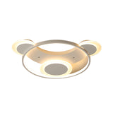 Bear Face Kindergarten Ceiling Mount Light Acrylic Animal Ceiling Lamp in White Clearhalo 'Ceiling Lights' 'Close To Ceiling Lights' 'Close to ceiling' 'Flush mount' Lighting' 194675