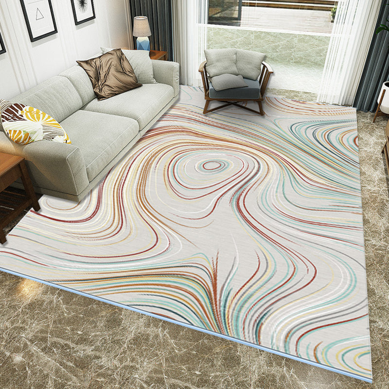 Grey Simple Rug Polyester Concentric Circles Striped Pattern Rug Washable Area Rug for Living Room Clearhalo 'Area Rug' 'Modern' 'Rugs' Rug' 1946768