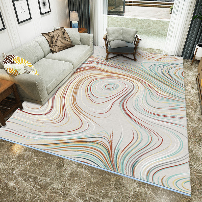 Grey Simple Rug Polyester Concentric Circles Striped Pattern Rug Washable Area Rug for Living Room Grey Clearhalo 'Area Rug' 'Modern' 'Rugs' Rug' 1946769