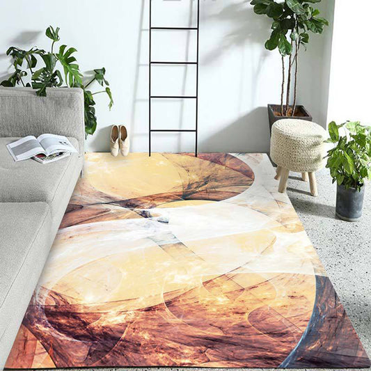 Modern Abstract Rug Orange Polyester Rug Washable Non-Slip Backing Area Rug for Living Room Yellow-Red Clearhalo 'Area Rug' 'Modern' 'Rugs' Rug' 1946820