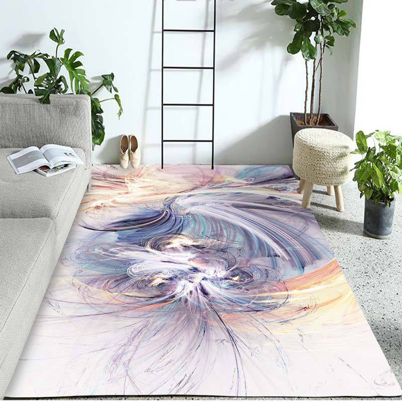 Unique Abstract Rug Purple Casual Rug Polyester Washable Non-Slip Backing Area Rug for Bedroom Purple Clearhalo 'Area Rug' 'Modern' 'Rugs' Rug' 1946826