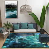 Novelty Brushstroke Pattern Rug Green Polyester Rug Washable Area Rug for Living Room Green Clearhalo 'Area Rug' 'Modern' 'Rugs' Rug' 1946901