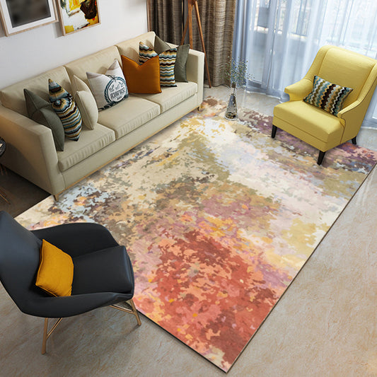 Red Modern Rug Polyester Abstract Rug Washable Carpet for Living Room Red Clearhalo 'Area Rug' 'Modern' 'Rugs' Rug' 1946913