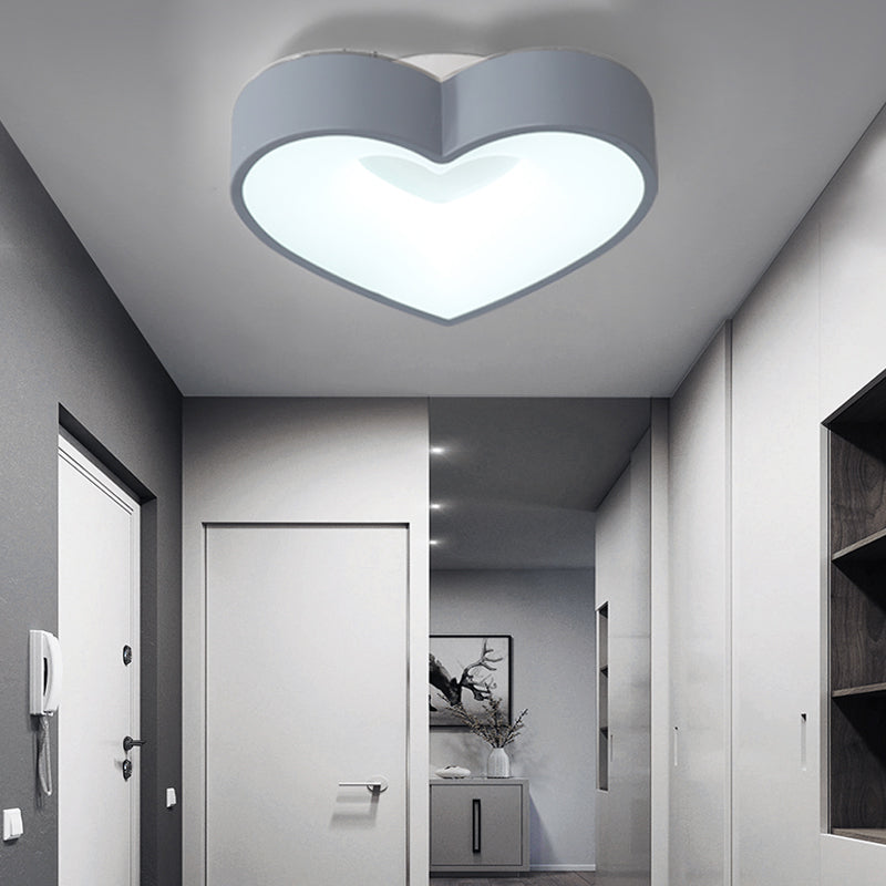 Foyer Bathroom Heart Ceiling Mount Light Acrylic Nordic Gray Energy-Saving LED Flush Light Grey White Clearhalo 'Ceiling Lights' 'Close To Ceiling Lights' 'Close to ceiling' 'Flush mount' Lighting' 194717