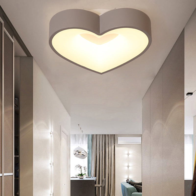 Foyer Bathroom Heart Ceiling Mount Light Acrylic Nordic Gray Energy-Saving LED Flush Light Grey Warm Clearhalo 'Ceiling Lights' 'Close To Ceiling Lights' 'Close to ceiling' 'Flush mount' Lighting' 194718