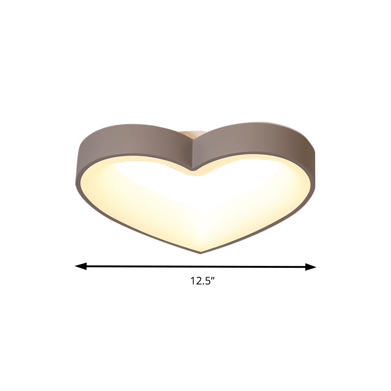 Foyer Bathroom Heart Ceiling Mount Light Acrylic Nordic Gray Energy-Saving LED Flush Light Clearhalo 'Ceiling Lights' 'Close To Ceiling Lights' 'Close to ceiling' 'Flush mount' Lighting' 194720