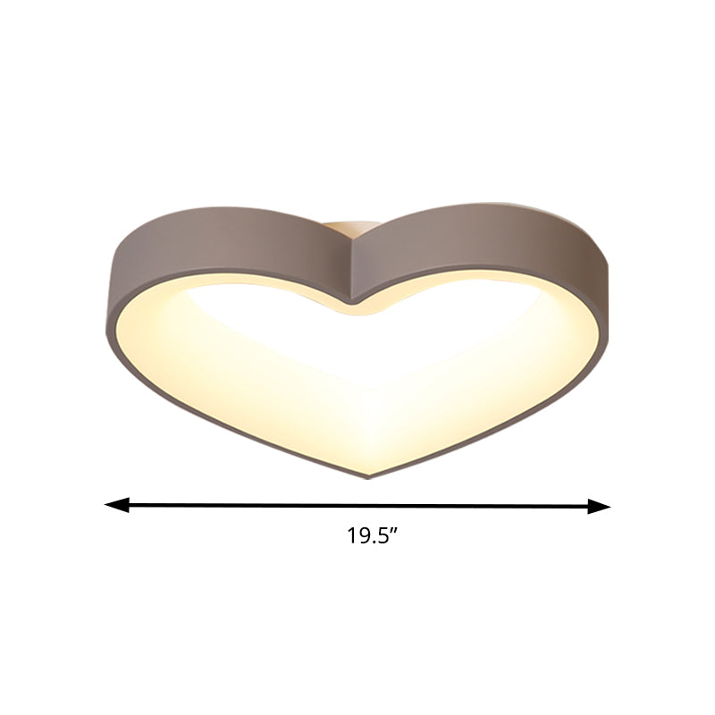 Foyer Bathroom Heart Ceiling Mount Light Acrylic Nordic Gray Energy-Saving LED Flush Light Clearhalo 'Ceiling Lights' 'Close To Ceiling Lights' 'Close to ceiling' 'Flush mount' Lighting' 194721