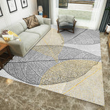 Modern Living Room Rug in Grey Botanical Leaf Print Rug Polyester Washable Non-Slip Backing Area Rug Grey Clearhalo 'Area Rug' 'Modern' 'Rugs' Rug' 1947249