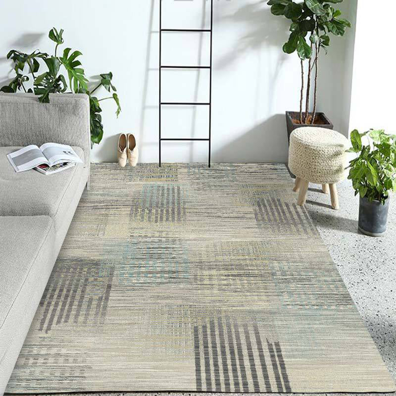 Minimalist Modern Rug in Brown Abstract Stripe Print Area Rug Polyester Washable Carpet for Living Room Light Brown Clearhalo 'Area Rug' 'Modern' 'Rugs' Rug' 1947297