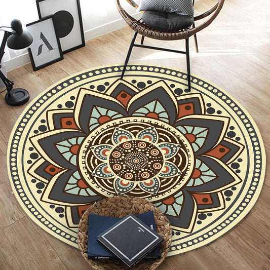 Casual Floral Print Rug Grey and Yellow Vintage Rug Flannel Non-Slip Backing Washable Carpet for Living Room Dark Gray Clearhalo 'Area Rug' 'Moroccan' 'Rugs' Rug' 1947334