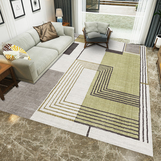 Contemporary Colorblock Striped Pattern Rug Yellow and White Polyester Rug Machine Washable Non-Slip Area Rug for Bedroom Yellow Clearhalo 'Area Rug' 'Modern' 'Rugs' Rug' 1947345