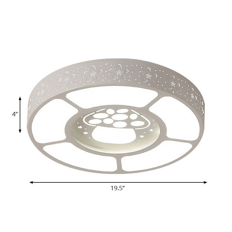 Metal Mushroom Flushmount Light Cartoon LED Ceiling Lamp in White for Kindergarten Clearhalo 'Ceiling Lights' 'Close To Ceiling Lights' 'Close to ceiling' 'Flush mount' Lighting' 194741