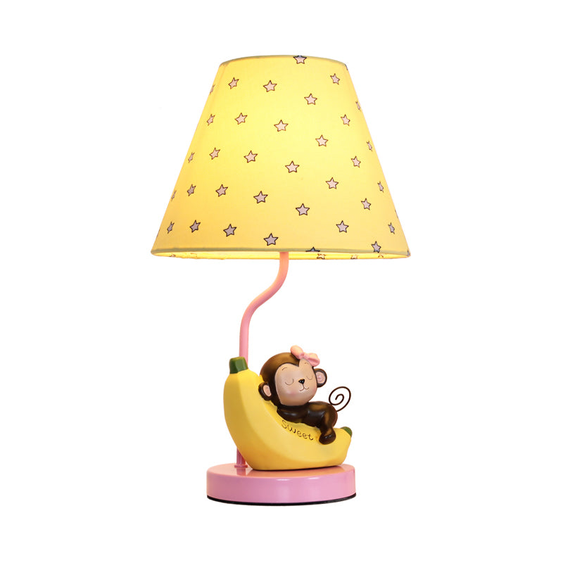 Blue Banana & Monkey Table Light Single Head Cute Metal Table Lamp for Girls Bedroom Clearhalo 'Lamps' 'Table Lamps' Lighting' 194757