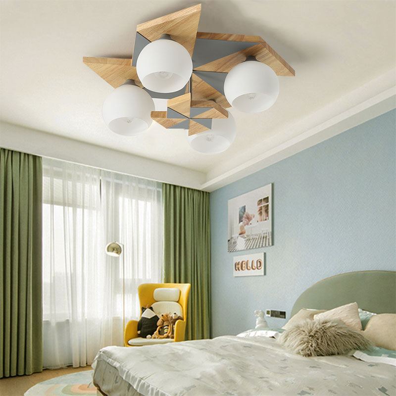 Kindergarten Windmill Ceiling Fixture with Globe Shade 4 Lights Kids Flush Mount Light Clearhalo 'Ceiling Lights' 'Close To Ceiling Lights' 'Close to ceiling' 'Flush mount' Lighting' 194760