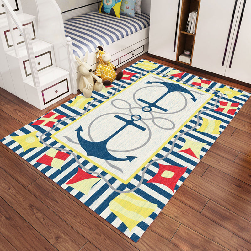 Kids Outer Space Pattern Rug Green and Black Polyester Rug Non-Slip Backing Washable Pet Friendly Carpet for Bedroom Yellow Clearhalo 'Area Rug' 'Rug' 1947653