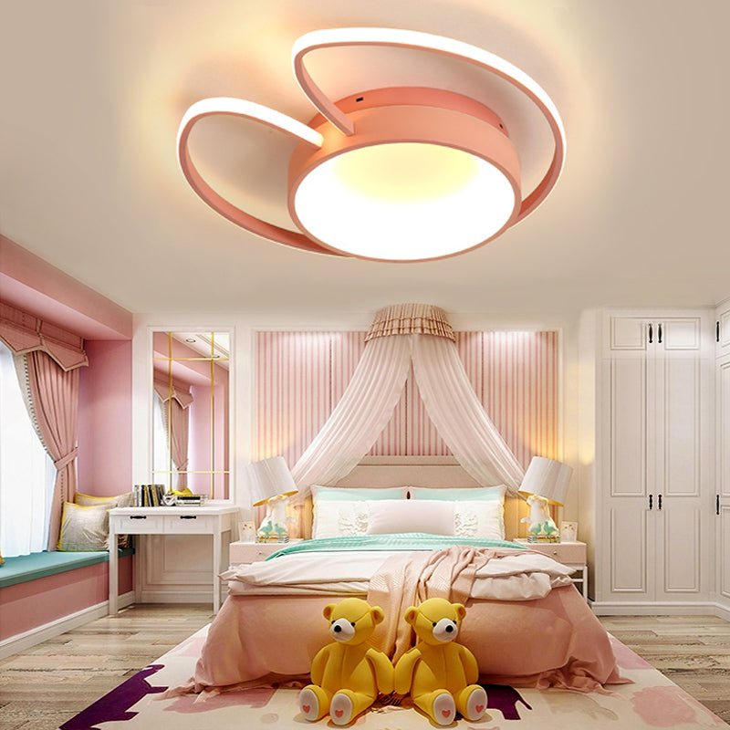 Macaron Stylish Round Flush Ceiling Light with Wing Acrylic Metal Ceiling Fixture for Living Room Clearhalo 'Ceiling Lights' 'Close To Ceiling Lights' 'Close to ceiling' 'Flush mount' Lighting' 194780