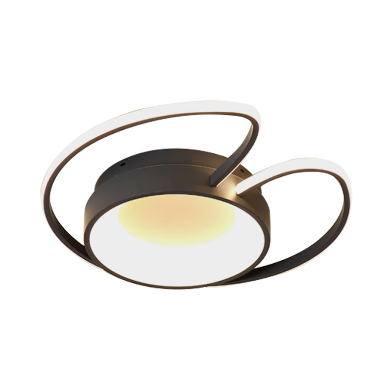 Macaron Stylish Round Flush Ceiling Light with Wing Acrylic Metal Ceiling Fixture for Living Room Clearhalo 'Ceiling Lights' 'Close To Ceiling Lights' 'Close to ceiling' 'Flush mount' Lighting' 194787