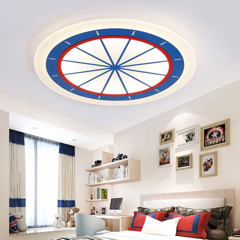 Blue Circle Flush Mount Ceiling Fixture Modern Contemporary Acrylic Ceiling Light Fixture for Bedroom Blue Clearhalo 'Ceiling Lights' 'Close To Ceiling Lights' 'Close to ceiling' 'Flush mount' Lighting' 194808