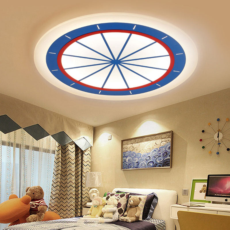 Blue Circle Flush Mount Ceiling Fixture Modern Contemporary Acrylic Ceiling Light Fixture for Bedroom Clearhalo 'Ceiling Lights' 'Close To Ceiling Lights' 'Close to ceiling' 'Flush mount' Lighting' 194809