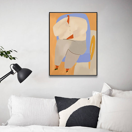 Modern Figure Drawing Wall Art Canvas Textured Soft Color Wall Decor for Living Room Clearhalo 'Arts' 'Canvas Art' 1948283