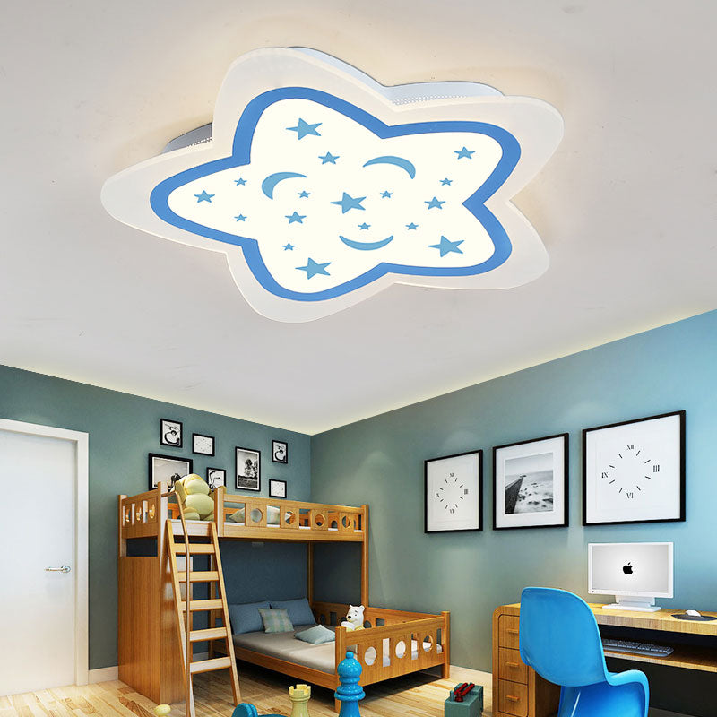 Art Deco Star Shape Ceiling Light Acrylic Flush Mount Ceiling Light for Kid Bedroom Clearhalo 'Ceiling Lights' 'Close To Ceiling Lights' 'Close to ceiling' 'Flush mount' Lighting' 194834