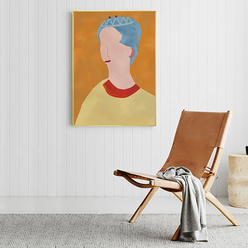 Eyeless Prince in Yellow Canvas Print Textured Pop Art House Interior Wall Decor Yellow Clearhalo 'Arts' 'Canvas Art' 1948393