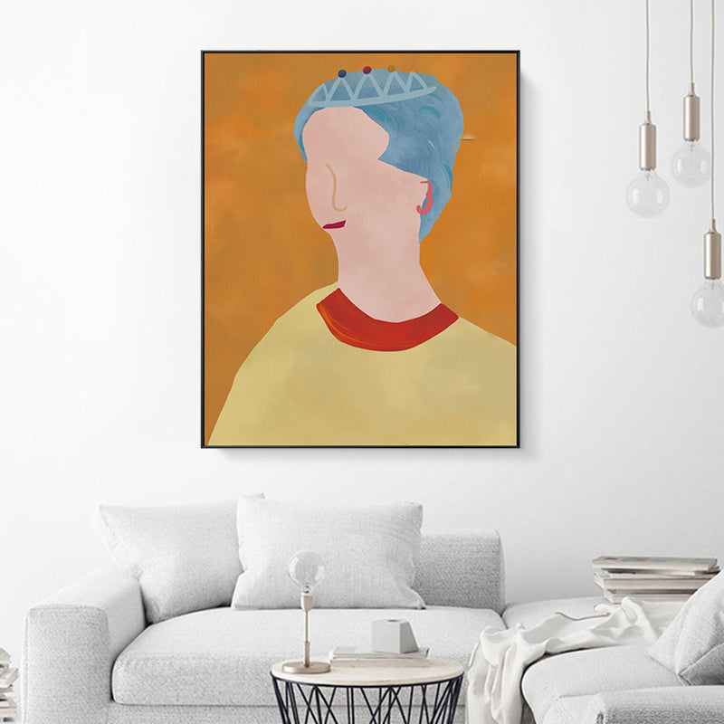 Eyeless Prince in Yellow Canvas Print Textured Pop Art House Interior Wall Decor Clearhalo 'Arts' 'Canvas Art' 1948395