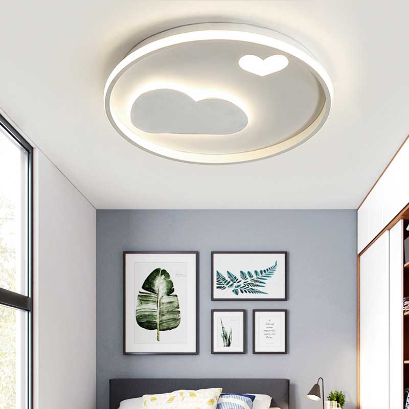 Modern Heart & Heart Ceiling Lamp Acrylic Eye-Caring LED Flush Mount Light for Hotel Hallway White White Clearhalo 'Ceiling Lights' 'Close To Ceiling Lights' 'Close to ceiling' 'Flush mount' Lighting' 194846