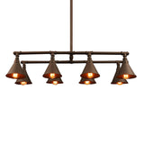 8 Bulbs Island Pendant Light Industrial Conical Iron Suspension Lighting in Black/Rust for Wine Bar Rust Clearhalo 'Ceiling Lights' 'Island Lights' Lighting' 1948837