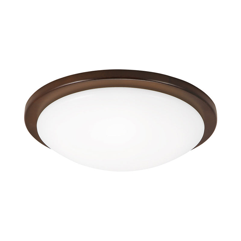 Round/Square/Flower Wood Flush Mount Simple 14"/15"/18" Wide LED Brown Flush Mount Ceiling Light with Acrylic Shade Clearhalo 'Ceiling Lights' 'Close To Ceiling Lights' 'Close to ceiling' 'Flush mount' Lighting' 1948888