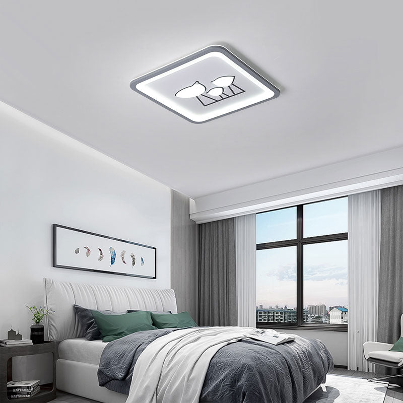 Nordic Flush Mount Ceiling Light Acrylic LED Flush Ceiling Lights for Living Room Grey Square Clearhalo 'Ceiling Lights' 'Close To Ceiling Lights' 'Close to ceiling' 'Flush mount' Lighting' 194897