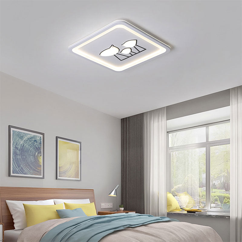 Nordic Flush Mount Ceiling Light Acrylic LED Flush Ceiling Lights for Living Room White Square Clearhalo 'Ceiling Lights' 'Close To Ceiling Lights' 'Close to ceiling' 'Flush mount' Lighting' 194900