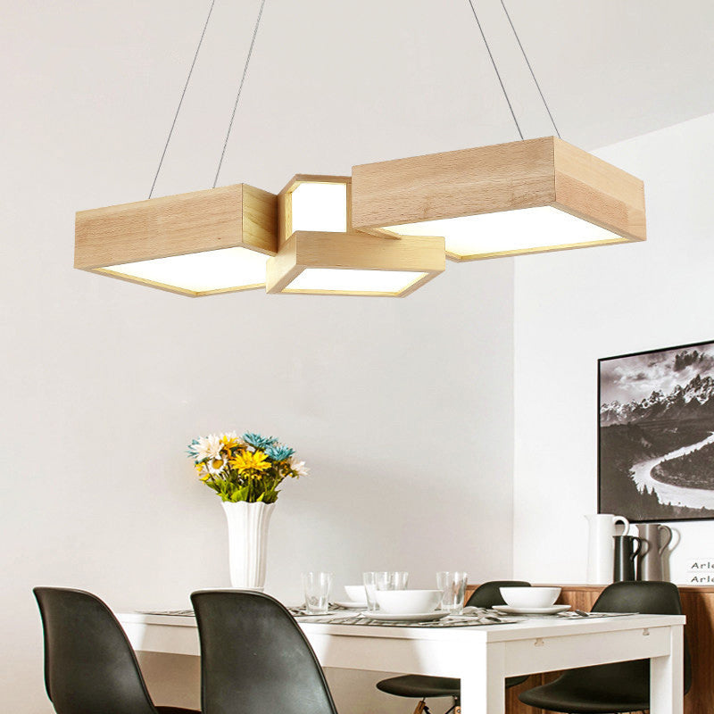 24.5"/29" W Dining Table LED Hanging Light Modern Wood Ceiling Pendant with Symmetric Acrylic Shade, Warm/White Light Clearhalo 'Ceiling Lights' 'Modern Pendants' 'Modern' 'Pendant Lights' 'Pendants' Lighting' 1949141