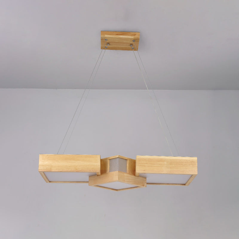 24.5"/29" W Dining Table LED Hanging Light Modern Wood Ceiling Pendant with Symmetric Acrylic Shade, Warm/White Light Clearhalo 'Ceiling Lights' 'Modern Pendants' 'Modern' 'Pendant Lights' 'Pendants' Lighting' 1949142