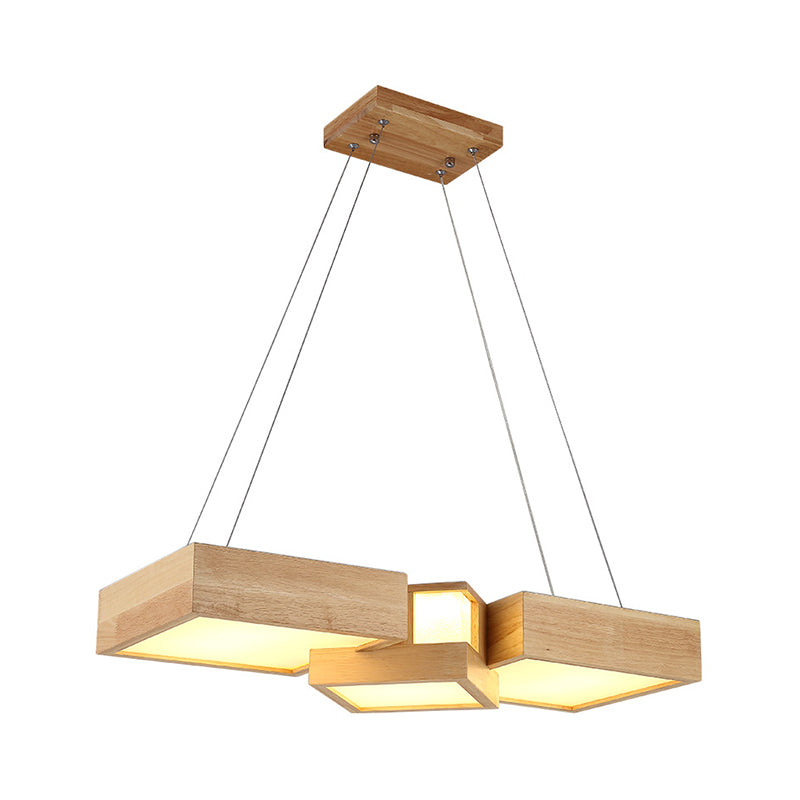 24.5"/29" W Dining Table LED Hanging Light Modern Wood Ceiling Pendant with Symmetric Acrylic Shade, Warm/White Light Clearhalo 'Ceiling Lights' 'Modern Pendants' 'Modern' 'Pendant Lights' 'Pendants' Lighting' 1949143