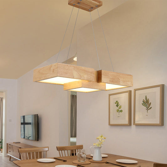 24.5"/29" W Dining Table LED Hanging Light Modern Wood Ceiling Pendant with Symmetric Acrylic Shade, Warm/White Light Wood 24.5" Clearhalo 'Ceiling Lights' 'Modern Pendants' 'Modern' 'Pendant Lights' 'Pendants' Lighting' 1949145