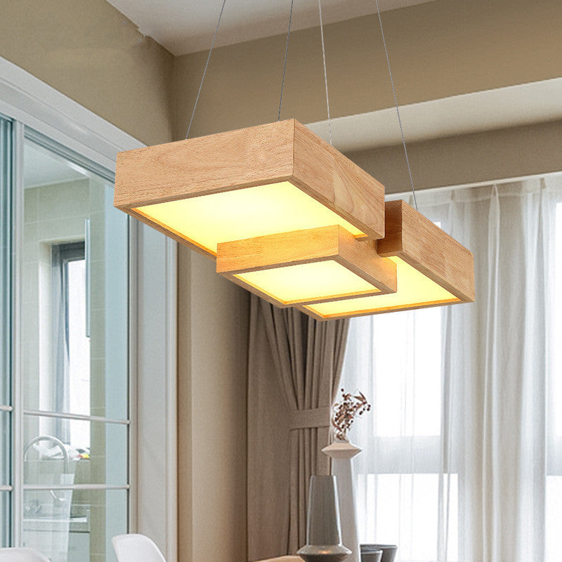 24.5"/29" W Dining Table LED Hanging Light Modern Wood Ceiling Pendant with Symmetric Acrylic Shade, Warm/White Light Clearhalo 'Ceiling Lights' 'Modern Pendants' 'Modern' 'Pendant Lights' 'Pendants' Lighting' 1949146