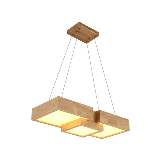 24.5"/29" W Dining Table LED Hanging Light Modern Wood Ceiling Pendant with Symmetric Acrylic Shade, Warm/White Light Clearhalo 'Ceiling Lights' 'Modern Pendants' 'Modern' 'Pendant Lights' 'Pendants' Lighting' 1949148
