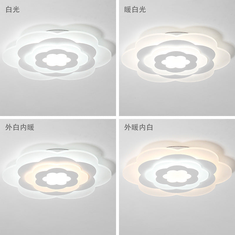 Contemporary White Ceiling Mount Light Flower Acrylic LED Ceiling Lamp for Girls Bedroom Clearhalo 'Ceiling Lights' 'Close To Ceiling Lights' 'Close to ceiling' 'Flush mount' Lighting' 194924