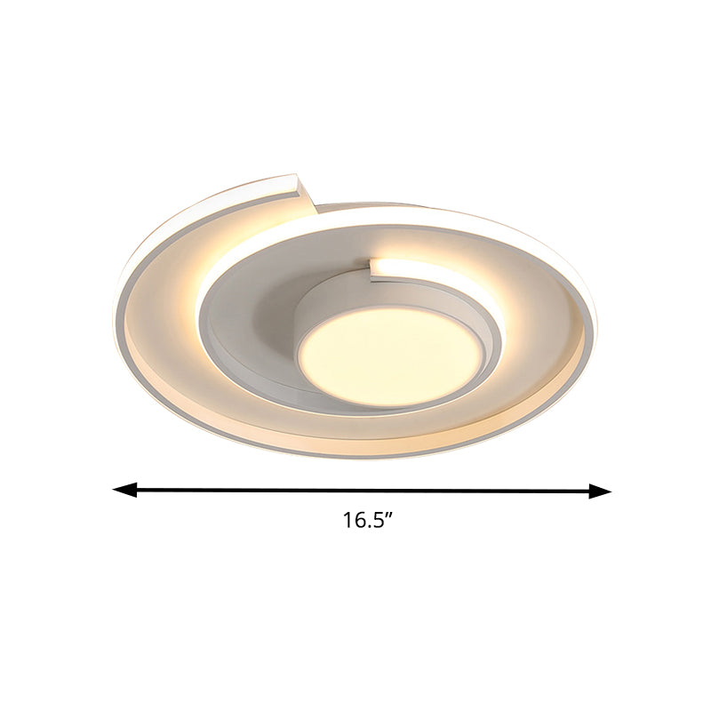 Contemporary Energy-Saving Flush Ceiling Light Swirl Shape Acrylic LED Ceiling Lamp for Study Room Clearhalo 'Ceiling Lights' 'Close To Ceiling Lights' 'Close to ceiling' 'Flush mount' Lighting' 194953