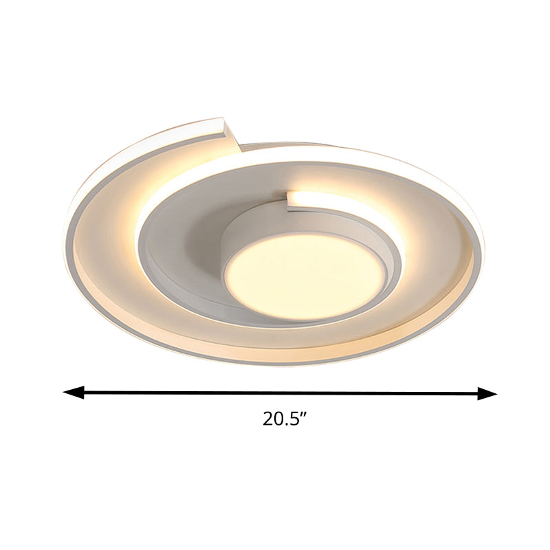 Contemporary Energy-Saving Flush Ceiling Light Swirl Shape Acrylic LED Ceiling Lamp for Study Room Clearhalo 'Ceiling Lights' 'Close To Ceiling Lights' 'Close to ceiling' 'Flush mount' Lighting' 194954