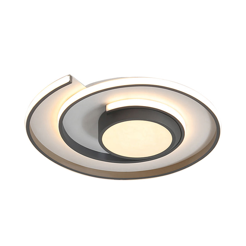 Contemporary Energy-Saving Flush Ceiling Light Swirl Shape Acrylic LED Ceiling Lamp for Study Room Clearhalo 'Ceiling Lights' 'Close To Ceiling Lights' 'Close to ceiling' 'Flush mount' Lighting' 194957