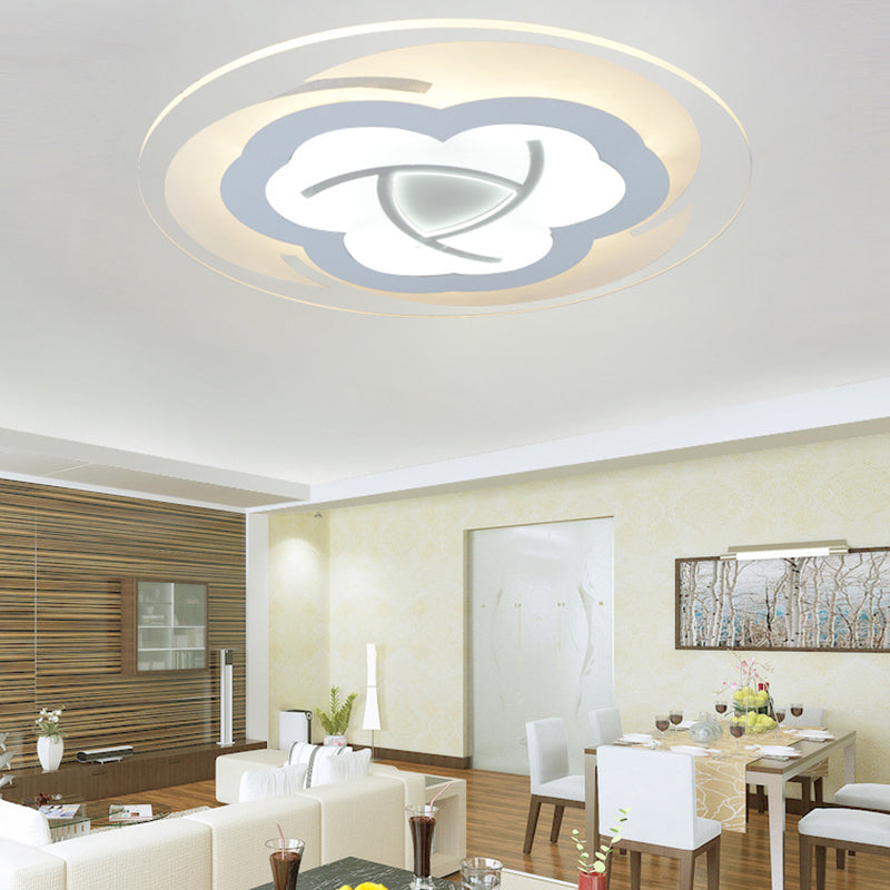 Modern Style Blossom Flush Mount Light Acrylic White LED Ceiling Light for Boys Bedroom White Clearhalo 'Ceiling Lights' 'Close To Ceiling Lights' 'Close to ceiling' 'Flush mount' Lighting' 194959