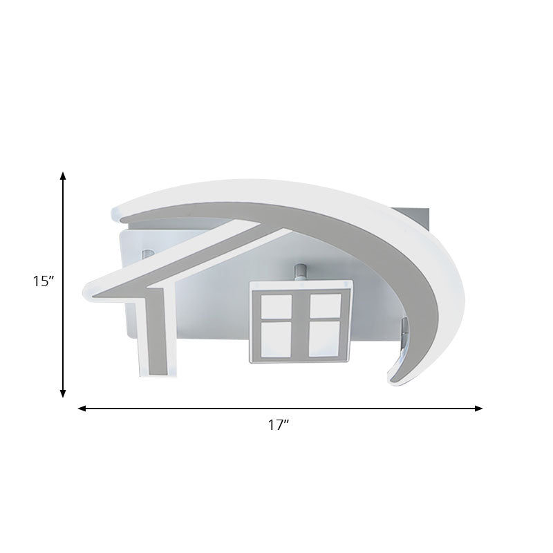 Acrylic House Flush Mount Ceiling Light Nordic Ceiling Light Fixture in White for Bedroom Clearhalo 'Ceiling Lights' 'Close To Ceiling Lights' 'Close to ceiling' 'Semi-flushmount' Lighting' 194984