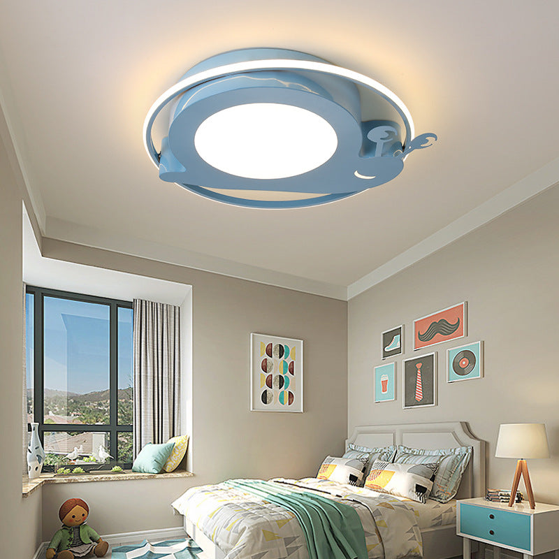 Acrylic Metallic Snail LED Flushmount Light Animal Ceiling Lamp for Kindergarten Blue Clearhalo 'Ceiling Lights' 'Close To Ceiling Lights' 'Close to ceiling' 'Flush mount' Lighting' 194991