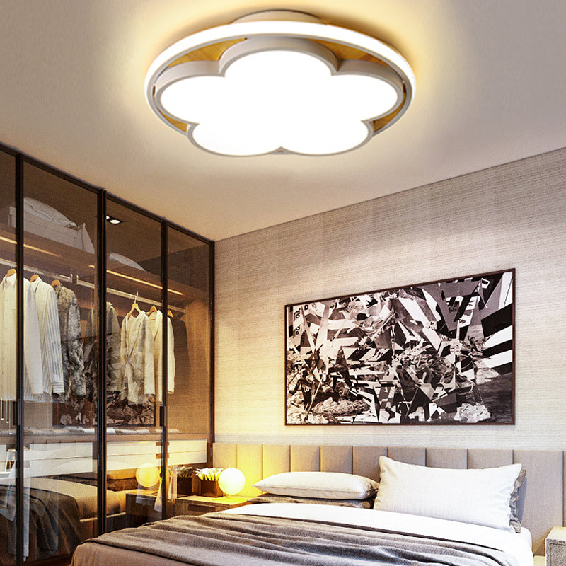 Flat Blossom LED Ceiling Mount Light Contemporary Acrylic Ceiling Lamp for Kid Bedroom White Warm Clearhalo 'Ceiling Lights' 'Close To Ceiling Lights' 'Close to ceiling' 'Flush mount' Lighting' 194995